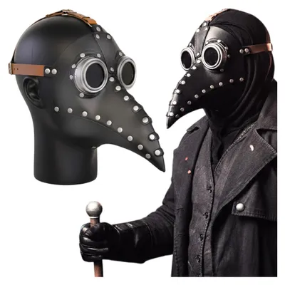 Produktbild von Pestdoktor Maske Schwarz Halloween Kostüm Maske Schnabelmaske