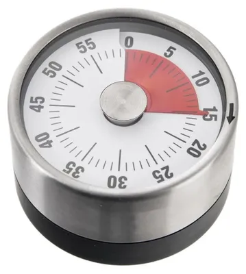 Image de Minuteur de cuisine - Minuteur magnétique analogique - 6 cm - Métal - Argent
