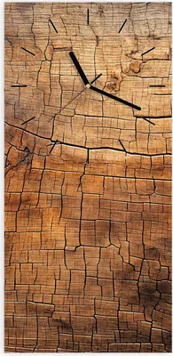 Produktbild von Wanduhr aus Glas mit Motiv Vintage Holzmaserung- 30 x 60 cm - inkl. Aufhängesystem