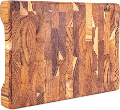 Obrázek produktu pro Krájecí prkénko z teakového dřeva, tloušťka 3,2 cm, rozměry 30 x 20 cm, ideální na grilování a servírování