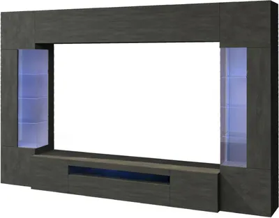 Immagine prodotto di Dmora Parete Attrezzata Arga 40x290x191h cm Nero Antracite, 6 Ante 18 Vani  Italy