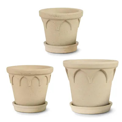 Produktbild von Beige Blumentopf Übertopf aus Keramik 100% natürlichem Töpferton ,Keramiktopf