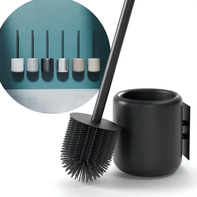 Produktbild von WC-Bürste Toilettenbürste Klobürste - Wandmontage - Silikon - Schwarz