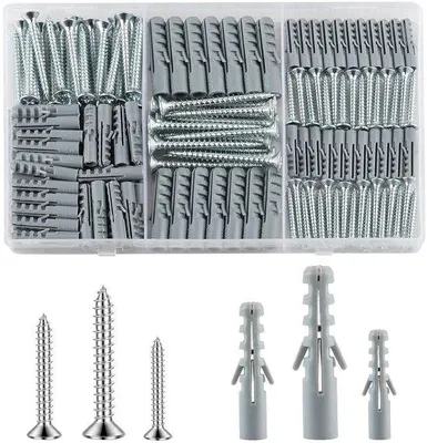 Produktbild von Famanu Schrauben- und Dübelset für Mauerwerk und Beton - 230 Stück