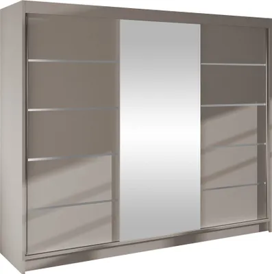 Produktbild von MIRJAN24 Schiebetürenschrank Derby VI, Kleiderschrank, Stilvoll Schlafzimmer Garderobenschrank (Farbe: Cashmere)