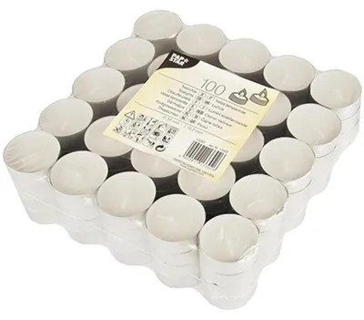 Obrázek produktu pro Papstar 13302, Kulatý, Bílá, 4,5 h, 100 kusů