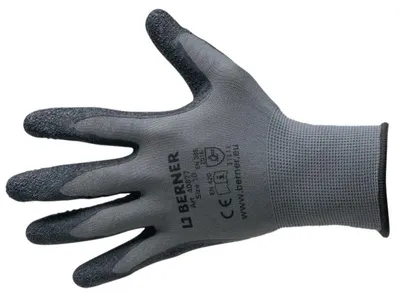 Produktbild von Berne Arbeit Handschuhe B-Grip Latex Größe 9 Katze.2 Schwarzgrau
