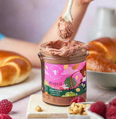 Obrázok produktu pre Nussková pasta s medom a malinami - MIODZIŚ