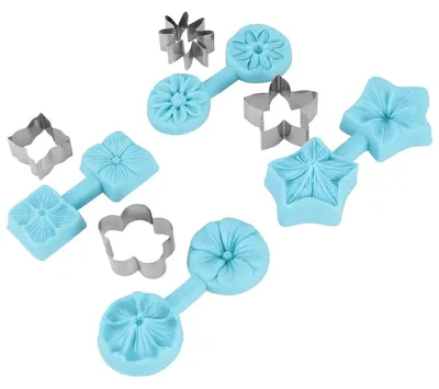 Produktbild von Blumen Ausstechform 4er-Set Silikon Backformen für Fondant & Schokolade