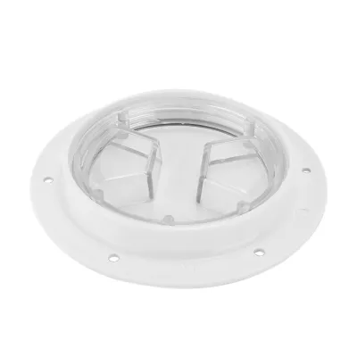 Obrázek produktu pro Přístupový poklop pro palubu lodi, průhledný kryt, bílá kulatá deska z ABS pro obytné vozy, lodě a jachty (4 palce/10,16 cm)