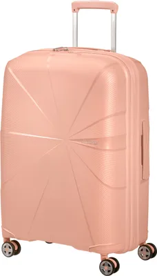 Zdjęcie produktu dla American Tourister STARVIBE Spinner EXP 67 cm z zamkiem szyfrowym TSA metaliczny brzoskwiniowy