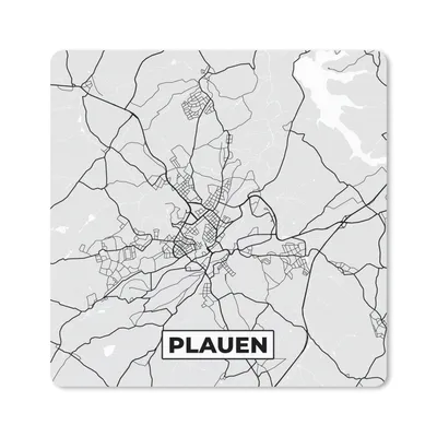 Produktbild von MuchoWow® Mauspad Mousepad Karte - Stadtplan - Deutschland - Plauen - Karte 20x20 cm - Mousepads - Maus Mat - Pad - Mausunterlage - Desk Mat - Bureauartikeln