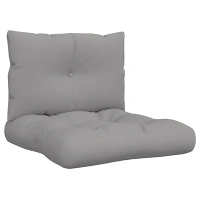 Image de vidaXL Coussin pour palette 2 pcs. tissu gris