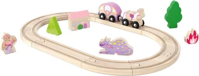 Produktbild von Playtive Bahnset 18-tlg. Holzspielzeug Bahnset Prinzessin