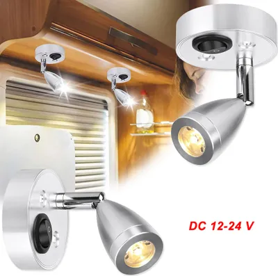 Produktbild von 2 kusy 12V LED bodové svítidlo stropní reflektor s vypínačem nástěnné světlo pro karavan karavan loď karavan obytný automobil, teplá bílá