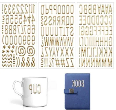 Produktbild von Goldene 3D Glitter Buchstaben Aufkleber für Scrapbooking