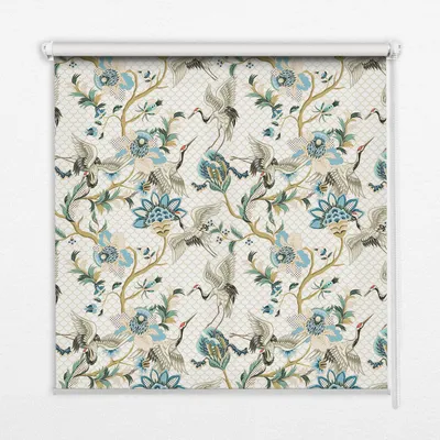 Produktbild von Seitenzug-Rollo Fensterrollo Jalousie - Thermo-Rollo Verdunkelungsrollo - 130x180 cm - Blumen und Vögel
