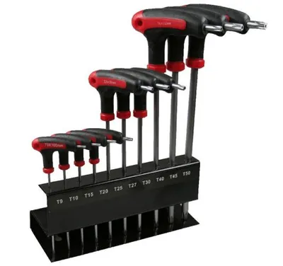 Obrázok produktu pre Benson 8045 Torx T skrutkovač Skrutkovač T-rukoväť 10 ks s čelným otvorom