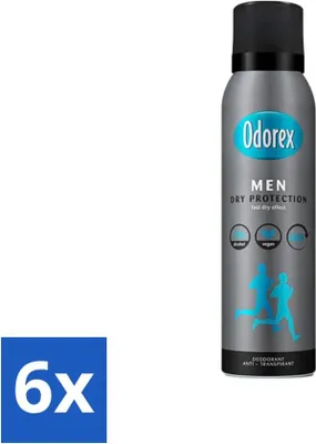 Immagine prodotto di Odorex Uomo - Deodorante Spray - Protezione a secco - Freschezza a lunga durata - 150 ml - Confezione risparmio - 6 pezzi