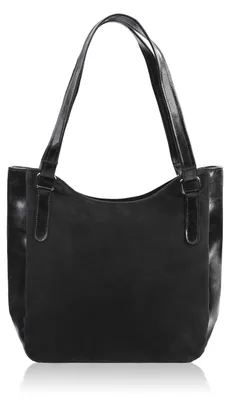 Produktbild von Damen Umhängetasche Leder klassisch schwarz Wildleder Postbag Paolo Peruzzi Z-09-BLZM