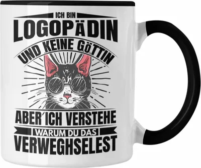 Produktbild von Trendation - Logopädin Lustiger Spruch Tasse Geschenk Logopädie (Schwarz)