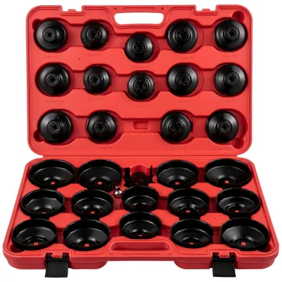 Immagine prodotto di set di chiavi a bussola per filtri olio da 30 pezzi - Chiave per tappi filtro olio 3/8''