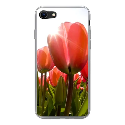Produktbild von MuchoWow® Handyhülle Schutzhülle Hülle für iPhone SE 2022 Blumen - Tulpen - Sonne Silikon Softcase Handy Hülle - Schutzhülle