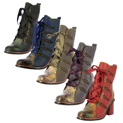 Produktbild von Laura Vita SL68259-1A Evcao 01 Damen Schuhe Stiefeletten Ankle Boots, Größe:39 EU, Farbe:Rot