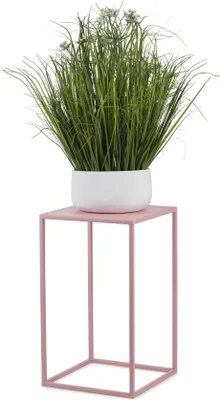 Image de HowHomely Support de plantes moderne, tabouret à fleurs en métal rose 40 cm de hauteur - Support de fleurs pour la maison