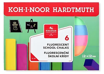 Image de KOH craie scolaire 12 x 12 x 100 mm fluorescent 6pcs