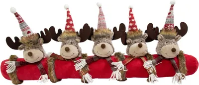 Produktbild von Linen & More Rudolf Zugluftstopper rot – Gesstrickt mit Elchmotiven 88 cm