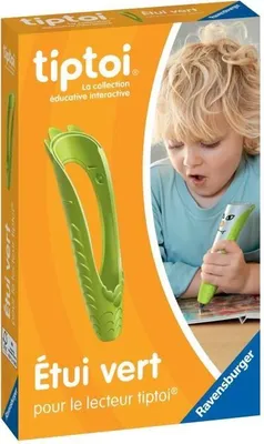 Immagine prodotto di Custodia Tiptoi, verde, personalizzabile, per penna Tiptoi (non inclusa), Ravensburger, dai 3 anni in su, adesivi inclusi