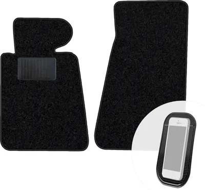 Produktbild von moto-MOLTICO Vorne Fußmatten Auto Velours Autoteppiche Schwarz Automatten Set 2-teilig passend für BMW 5er E34 1988-1996