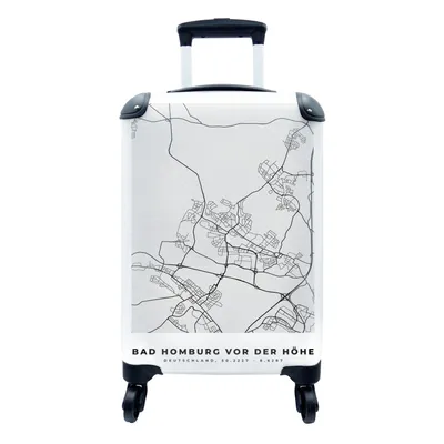 Produktbild von MuchoWow® Koffer Handgepäck Trolley Rollkoffer Kleine Reisekoffer mit 4 Rollen - Bad Homburg Vor Der Höhe - Stadtplan - Deutschland - Karte - Cabin Size < 55x40x23 cm & 55x40x20 cm - Fotokoffer - Kabinenkoffer - Boardgepäck - Reise-Box - Reisekoffer - Reisegepäck - Koffer mit Bild - Trolley für Kinder