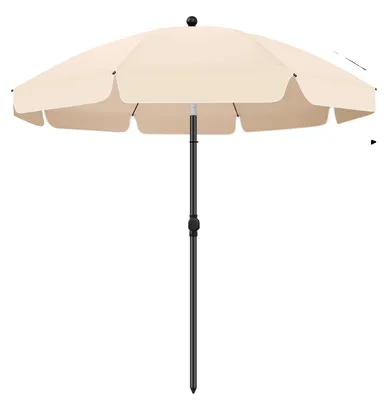 Image de Parasol de plage, rotatif à 360°, protection UV, couleur beige