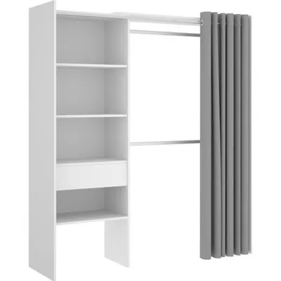 Produktbild von Klappbarer Kleiderschrank LAURENT - Länge: 110/160 cm - Farbe: weiß und grau