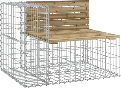 Obrázek produktu pro vidaXL Gabionová zahradní lavička 92x71x65,5 cm Impregnovaná borovice