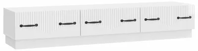 Image de Meuble TV Blanc brillant 147 x 34,5 x 27 cm Bois d'ingénierie