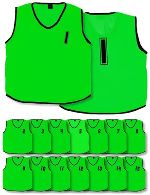 Produktbild von Precision Trainingsleibchen Mesh nummeriert 1-15 grün Jugend Sport