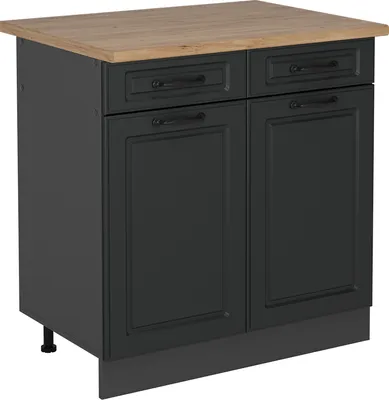 Produktbild von Küchenunterschrank Vicco R-Line Anthrazit Landhaus 80 cm , AP Eiche, Model 54193