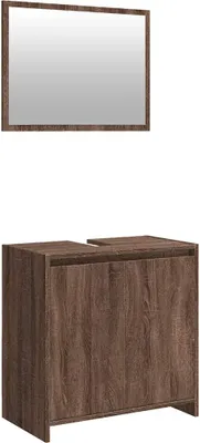 Image de vidaXL Ensemble de meubles de salle de bain 2 pièces brun imitation chêne Matériau dérivé du bois
