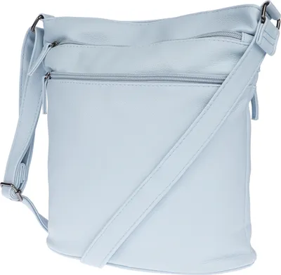 Produktbild von Damen Tasche Schultertasche Umhängetasche Crossover Bag Leder Optik Handtasche Hellblau