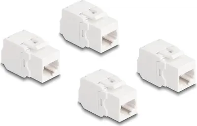 Produktbild von DELOCK Keystone RJ45 Bu > LSA werkzeugfrei Cat.6A UTP m.4Stk
