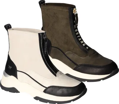 Produktbild von Mustang Damen Stiefelette High Top Sneaker Reißverschluss vorne 1438-501, Größe:40 EU, Farbe:Grün