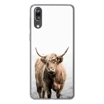 Produktbild von MuchoWow® Handyhülle Schutzhülle Hülle für Huawei P20 Schottischer Highlander - Vlies - Kuh Silikon Softcase Handy Hülle - Hardcover