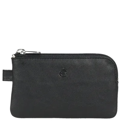 Zdjęcie produktu dla Skórzane etui na klucze Esquire Logo Key Case z zamkiem błyskawicznym czarne czarne