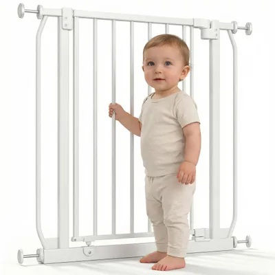 Immagine prodotto di Safetots Elite, cancellino di sicurezza per scale, bianco – Senza foratura – Chiusura automatica e blocco di sicurezza