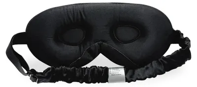 Image de INF Masque de sommeil occultant 3D profilé recouvert de soie avec coupelle nasale moulée et sangle réglable Le noir