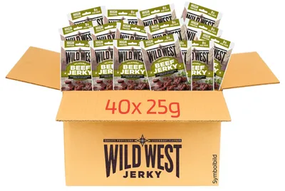 Produktbild von 40x 25g Wild West Jalapeno Beef Jerky 1 kg Set Trockenfleisch