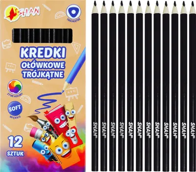 Produktbild von Shan dreieckige Bleistifte Schwarz 12 Stück